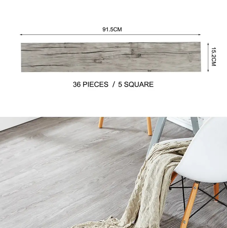 36PCS Self-Adhesive PVC Vinyl Wood Planks – Peel & Stick Waterproof Flooring