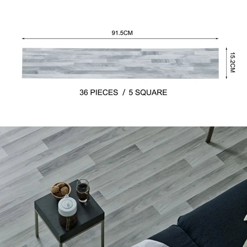 36PCS Self-Adhesive PVC Vinyl Wood Planks – Peel & Stick Waterproof Flooring