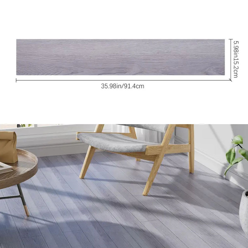 36PCS Self-Adhesive PVC Vinyl Wood Planks – Peel & Stick Waterproof Flooring