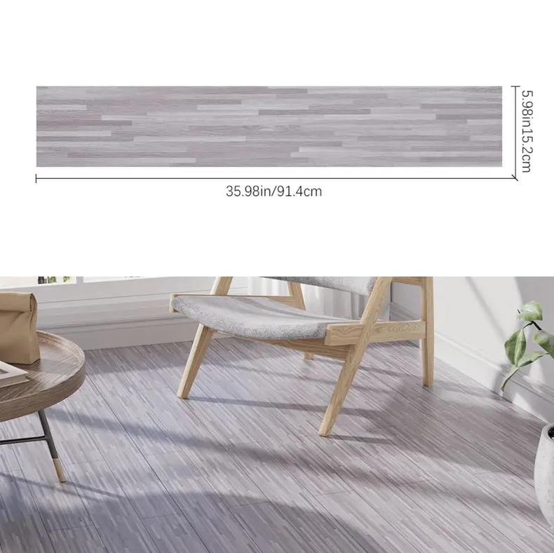 36PCS Self-Adhesive PVC Vinyl Wood Planks – Peel & Stick Waterproof Flooring