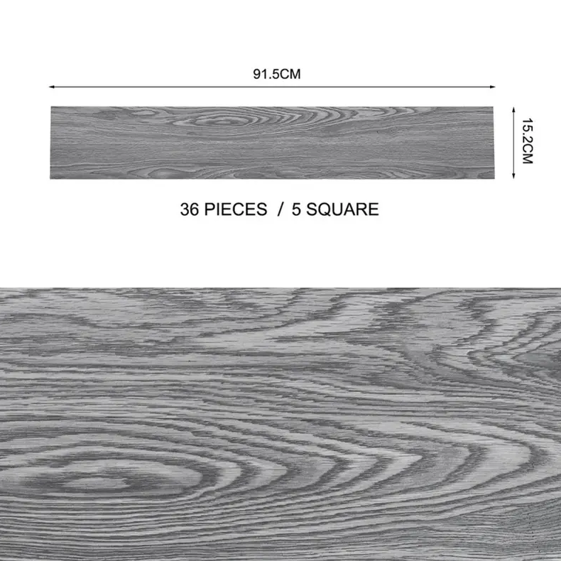 36PCS Self-Adhesive PVC Vinyl Wood Planks – Peel & Stick Waterproof Flooring
