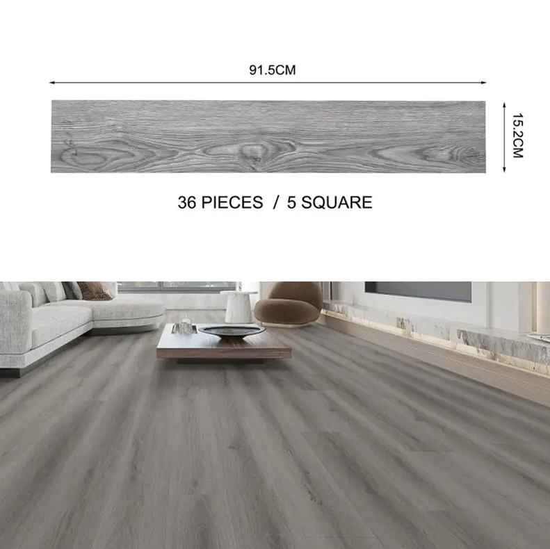 36PCS Self-Adhesive PVC Vinyl Wood Planks – Peel & Stick Waterproof Flooring