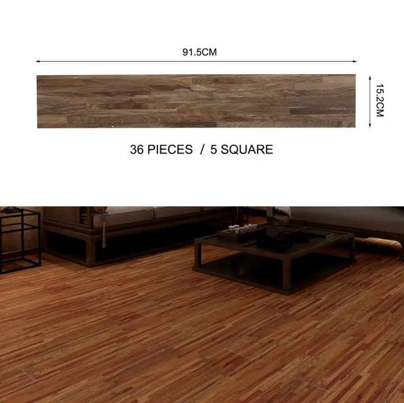 36PCS Self-Adhesive PVC Vinyl Wood Planks – Peel & Stick Waterproof Flooring