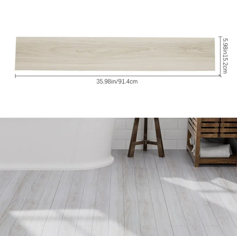 36PCS Self-Adhesive PVC Vinyl Wood Planks – Peel & Stick Waterproof Flooring