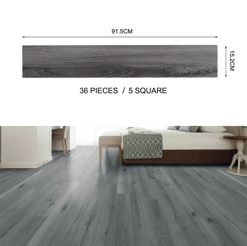 36PCS Self-Adhesive PVC Vinyl Wood Planks – Peel & Stick Waterproof Flooring