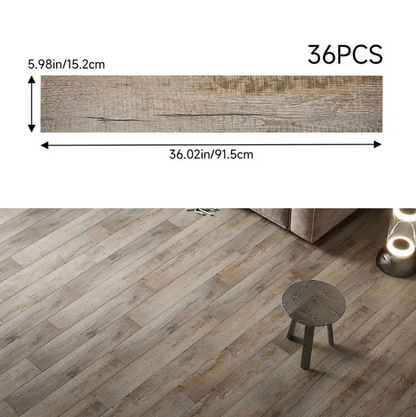 36PCS Self-Adhesive PVC Vinyl Wood Planks – Peel & Stick Waterproof Flooring