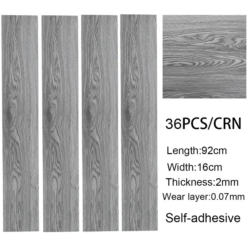 36PCS Self-Adhesive PVC Vinyl Wood Planks – Peel & Stick Waterproof Flooring