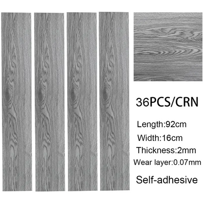 36PCS Self-Adhesive PVC Vinyl Wood Planks – Peel & Stick Waterproof Flooring