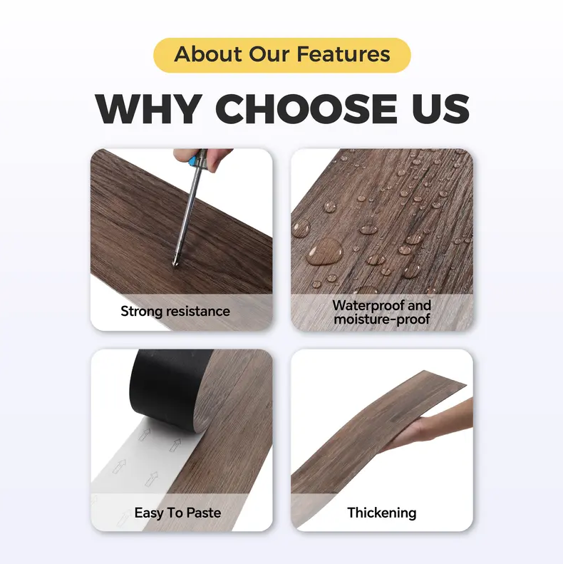 36PCS Self-Adhesive PVC Vinyl Wood Planks – Peel & Stick Waterproof Flooring